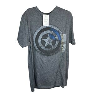 Men's Captain America Marvel Charcoal Graphic Tee
